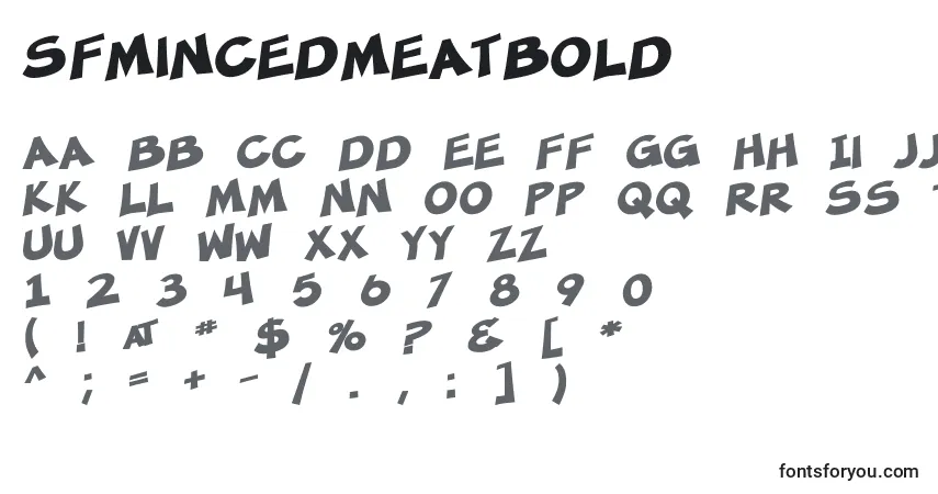 Schriftart SfMincedMeatBold – Alphabet, Zahlen, spezielle Symbole