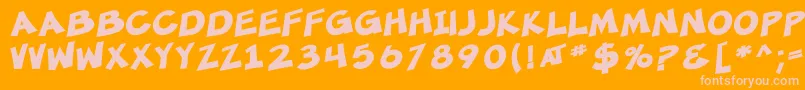 SfMincedMeatBold Font – Pink Fonts on Orange Background