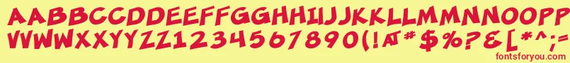 SfMincedMeatBold Font – Red Fonts on Yellow Background