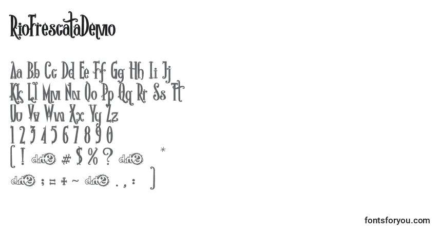 A fonte RioFrescataDemo (109940) – alfabeto, números, caracteres especiais