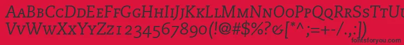 Шрифт MonologueCapsSsiItalicSmallCaps – чёрные шрифты на красном фоне