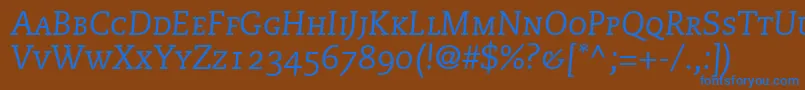 フォントMonologueCapsSsiItalicSmallCaps – 茶色の背景に青い文字