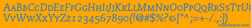 フォントMonologueCapsSsiItalicSmallCaps – オレンジの背景に青い文字