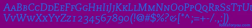 フォントMonologueCapsSsiItalicSmallCaps – 紫色の背景に青い文字