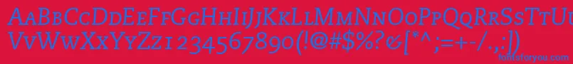 フォントMonologueCapsSsiItalicSmallCaps – 赤い背景に青い文字