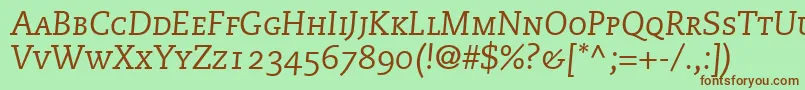 フォントMonologueCapsSsiItalicSmallCaps – 緑の背景に茶色のフォント