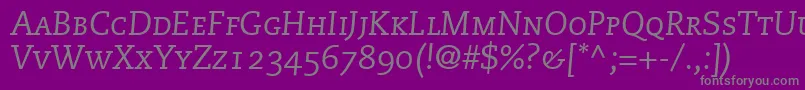 フォントMonologueCapsSsiItalicSmallCaps – 紫の背景に灰色の文字