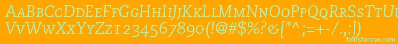 フォントMonologueCapsSsiItalicSmallCaps – オレンジの背景に緑のフォント