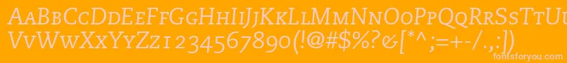 フォントMonologueCapsSsiItalicSmallCaps – オレンジの背景にピンクのフォント