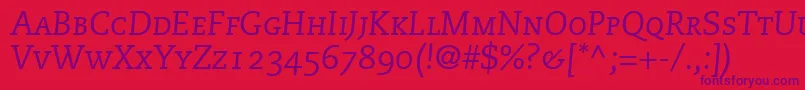 MonologueCapsSsiItalicSmallCaps Font – Purple Fonts on Red Background