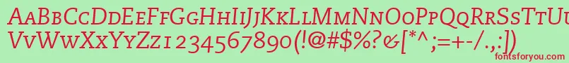 Шрифт MonologueCapsSsiItalicSmallCaps – красные шрифты на зелёном фоне