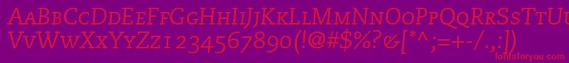 MonologueCapsSsiItalicSmallCaps Font – Red Fonts on Purple Background