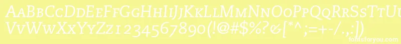 フォントMonologueCapsSsiItalicSmallCaps – 黄色い背景に白い文字