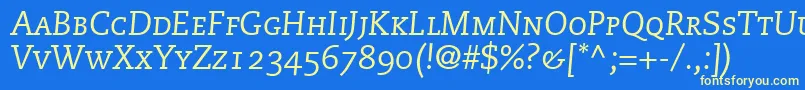 フォントMonologueCapsSsiItalicSmallCaps – 黄色の文字、青い背景