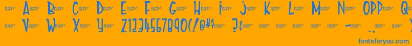 MightyTomato Font – Blue Fonts on Orange Background