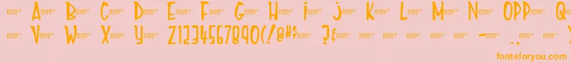 MightyTomato-Schriftart – Orangefarbene Schriften auf rosa Hintergrund