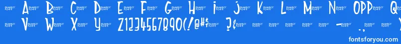 MightyTomato Font – White Fonts on Blue Background