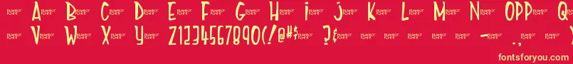 MightyTomato Font – Yellow Fonts on Red Background