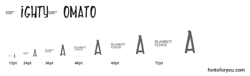 Размеры шрифта MightyTomato
