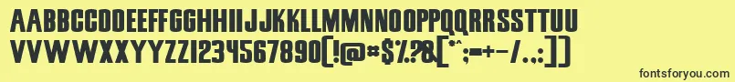 SnickersStraightNormal Font – Black Fonts on Yellow Background