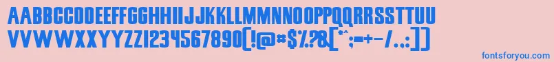 Шрифт SnickersStraightNormal – синие шрифты на розовом фоне