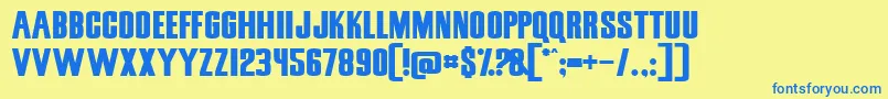 SnickersStraightNormal Font – Blue Fonts on Yellow Background