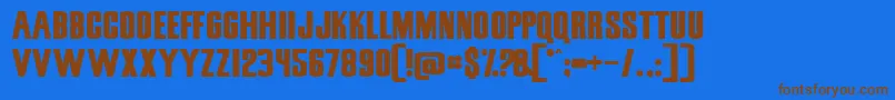 SnickersStraightNormal Font – Brown Fonts on Blue Background