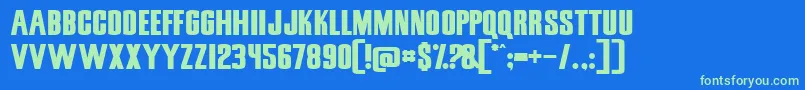 SnickersStraightNormal Font – Green Fonts on Blue Background