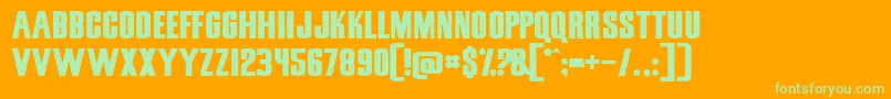 SnickersStraightNormal-fontti – vihreät fontit oranssilla taustalla