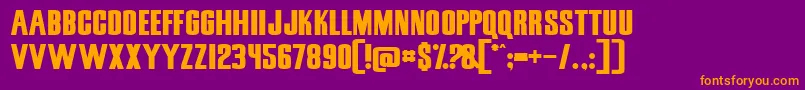 SnickersStraightNormal Font – Orange Fonts on Purple Background