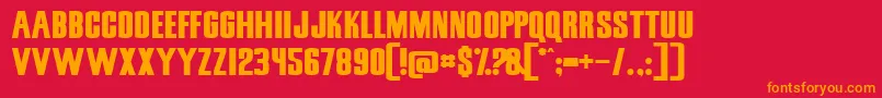 SnickersStraightNormal Font – Orange Fonts on Red Background