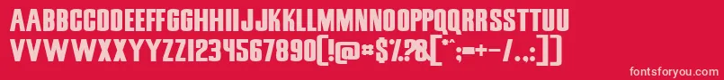 SnickersStraightNormal Font – Pink Fonts on Red Background