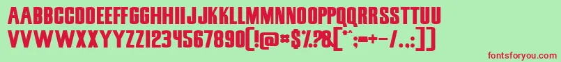 SnickersStraightNormal Font – Red Fonts on Green Background