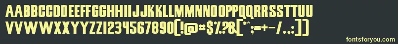 フォントSnickersStraightNormal – 黒い背景に黄色の文字