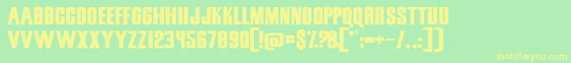 SnickersStraightNormal Font – Yellow Fonts on Green Background