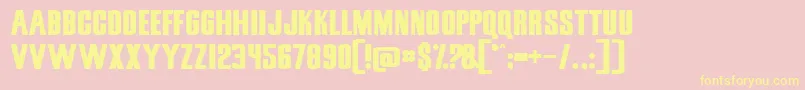 SnickersStraightNormal-Schriftart – Gelbe Schriften auf rosa Hintergrund