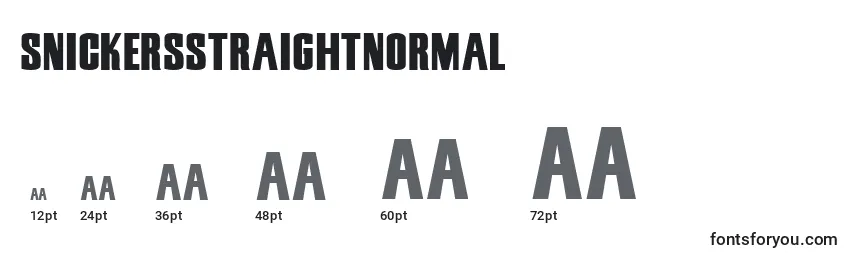 SnickersStraightNormal Font Sizes
