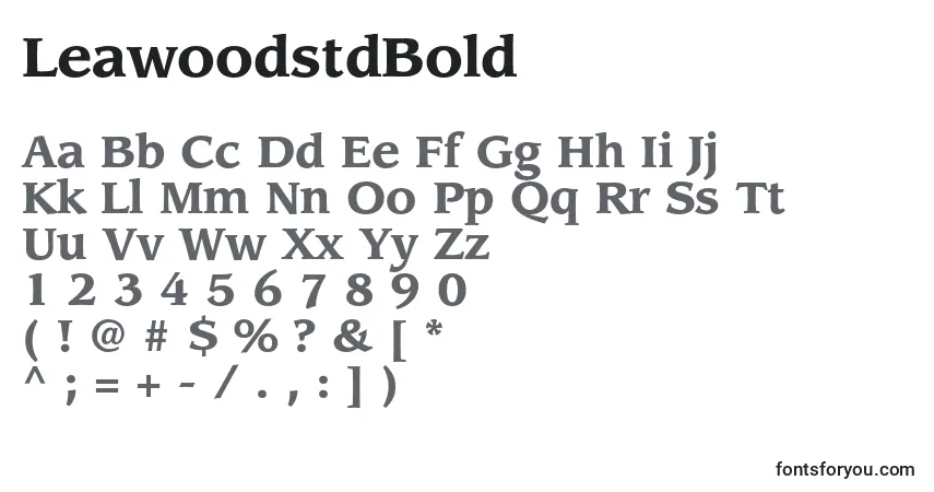 A fonte LeawoodstdBold – alfabeto, números, caracteres especiais