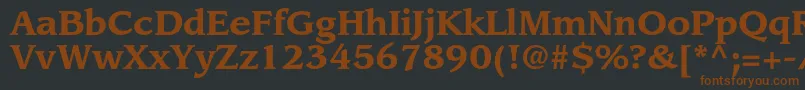 LeawoodstdBold-fontti – ruskeat fontit mustalla taustalla