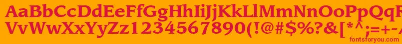 LeawoodstdBold Font – Red Fonts on Orange Background