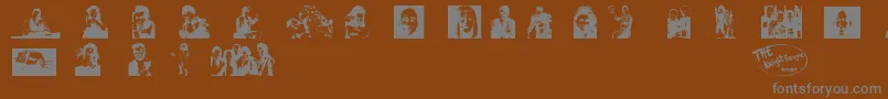 Czcionka RedDwarfCharacters – szare czcionki na brązowym tle