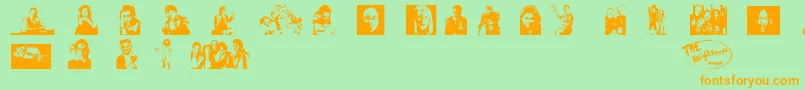 RedDwarfCharacters Font – Orange Fonts on Green Background