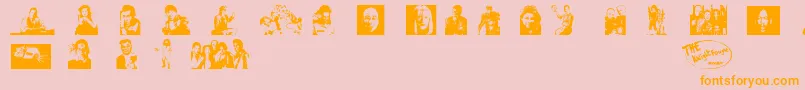 RedDwarfCharacters Font – Orange Fonts on Pink Background