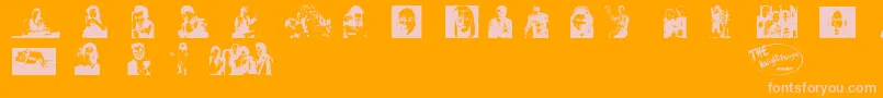 RedDwarfCharacters Font – Pink Fonts on Orange Background
