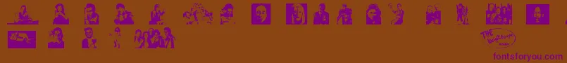 RedDwarfCharacters Font – Purple Fonts on Brown Background