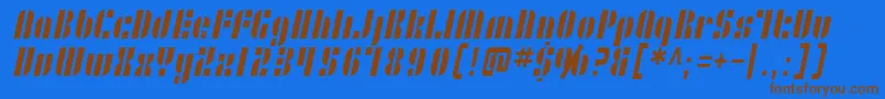 SfRetrospliceCondensed Font – Brown Fonts on Blue Background