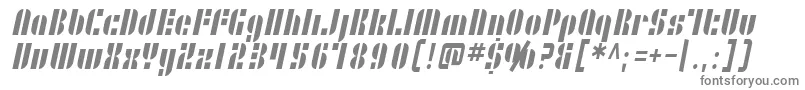 SfRetrospliceCondensed-fontti – harmaat kirjasimet valkoisella taustalla