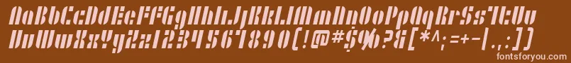フォントSfRetrospliceCondensed – 茶色の背景にピンクのフォント