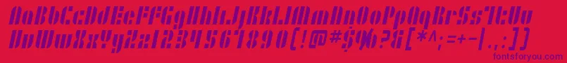 SfRetrospliceCondensed Font – Purple Fonts on Red Background