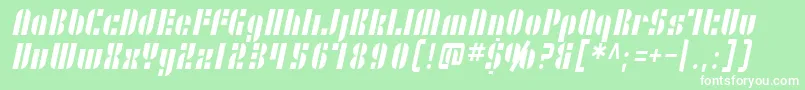 SfRetrospliceCondensed-Schriftart – Weiße Schriften auf grünem Hintergrund